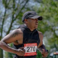 A participant finishing up the race.